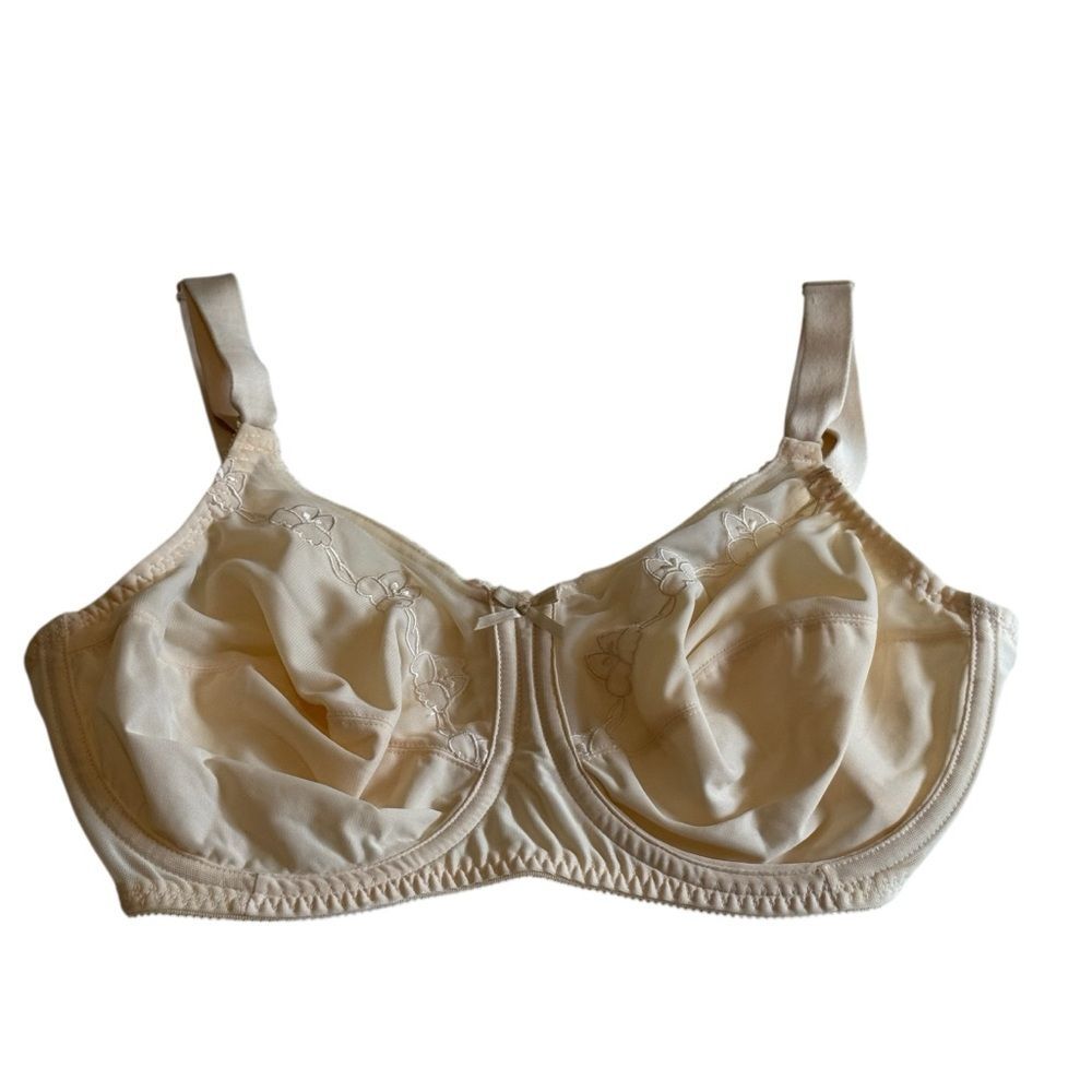 Bali Flower Underwire Bra Light Beige 0180 Sz 36DDD Like New